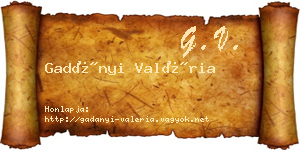 Gadányi Valéria névjegykártya